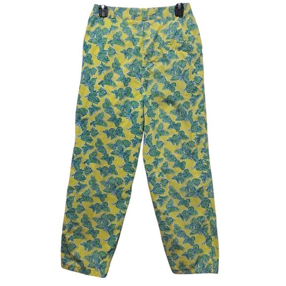 Vintage Lilly Pulitzer Butterfly Print Cotton High Waist Y2K Pants Sz 8 Yellow/G - Picture 3 of 16
